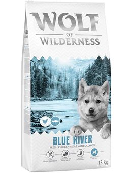 Wolf of Wilderness Junior "Blue River" Lachs - getreidefrei - Sparpaket: 2 x 12 kg