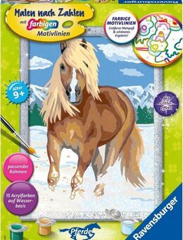 Ravensburger Malen nach Zahlen Haflinger im Schnee, Made in Europe