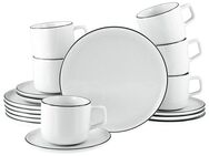CreaTable Kaffeeservice Chef Collection Black Line, Kaffee-Service 18-tlg (18-tlg), 6 Personen, Porzellan, Daily Use, Zeitlos