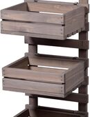 Dobar 3-stufige Blumenleiter Wandregal Pflanztreppe grau #58387 in 75217
