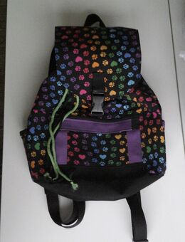 Rucksack bunte Pfötchen mit lila - Unna