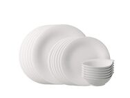 vivo Villeroy & Boch Group Geschirr-Set Essential White (18-tlg), 6 Personen, Fine China-Porzellan, Made in Germany, Fine China Porzellan