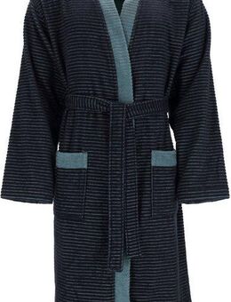 Esprit Herrenbademantel Double Stripe, ideal für Sauna & Spa, Hotelbademantel, Morgenmantel, Langform, Webfrottier, Kimono-Kragen, Gürtel, Doubleface Kimonomantel