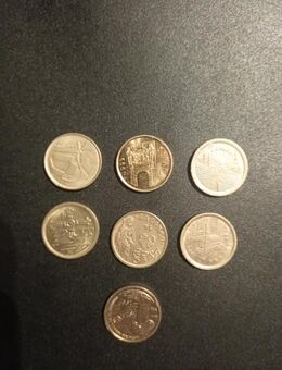 7 Stück Münze Spanien 5 Pesetas PTAS Peseten unterschiedlicher Motive - Essen