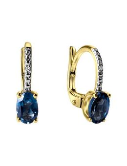 Vivance Paar Ohrhänger 585/- Gelbgold bicolor mit London Topas und Diamanten