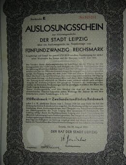 039 Auslosungsschein Leipzig 1930 25,00 Reichs Mark, selten, Rar - Lüdenscheid