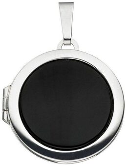 JOBO Medallionanhänger Anhänger Medaillon rund, 925 Silber mit Onyx