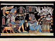 Papyrus-Bild "Tut-Anch-Amun bei der Jagd" handkoloriert - Großmehring