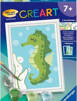 Ravensburger Malen nach Zahlen CreArt, Fröhliches Seepferdchen, Made in Europe