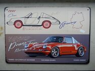 Metallschild / Blechschild – PORSCHE 911 TARGA COUPE von 1991 - Leverkusen