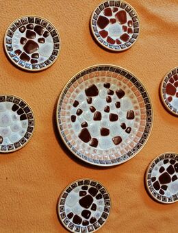 Schalenset aus den 70ern mit unterschiedlichem Mosaik - Ottersberg