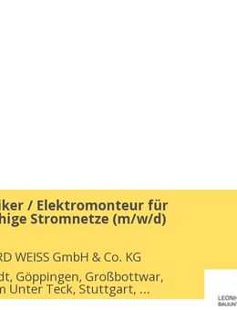 Mechatroniker / Elektromonteur für zukunftsfähige Stromnetze (m/w/d) - Filderstadt