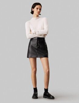 Calvin Klein Jeans A-Linien-Rock FAUX LEATHER A-LINE MINI SKIRT mit Logopatch