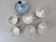 6 Teetassen Zinn mit Glaseinsatz - Langenfeld (Rheinland)