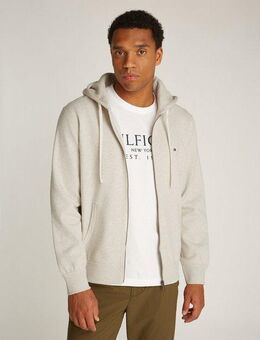 Tommy Hilfiger Kapuzensweatjacke ESSENTIAL FLEECE ZIP THROUGH kleine Logostickerei
