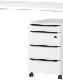 GERMANIA Büromöbel-Set Mailand, inkl. Schreibtisch (elektr. höhenverstellbar) & Rollcontainer, (2-tlg), Breitenvariante wählbar (140-180 cm), Made in Germany