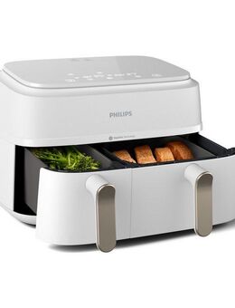Philips Heißluftfritteuse 3000 Series NA353/10, Dual Basket Airfryer mit 9L Kapazität (3L+6L), 2750 W, RapidAir Technologie und 12 Kochfunktionen, Schwarz