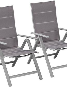 MERXX Gartenstuhl Taviano, TOPSELLER! (Set, 2 St), 2er Set, Alu/Textil, verstellbar, silber
