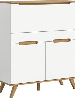 Home affaire Sekretär Alesund, Höhe 118cm, 2 Türen, 1 Schubkasten,konischer Fuß, Scandi-Look, Anrichte, Schrank, Kommode, Midischrank, Wohnmöbel, Wohnzimmer