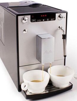 Melitta Kaffeevollautomat Solo® & Milk E953-202, silber/schwarz, Café crème & Espresso per One Touch, Düse für Milchschaum