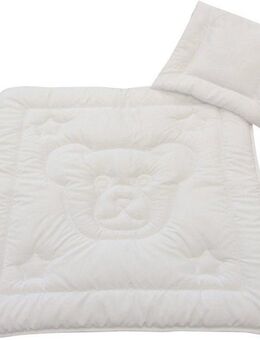Dreams Steppbett + Kopfkissen Teddybär, Füllung: silikonisierte Hohlfaser, Bezug: Microfaser, Praktisches Set für Babys und Kleinkinder