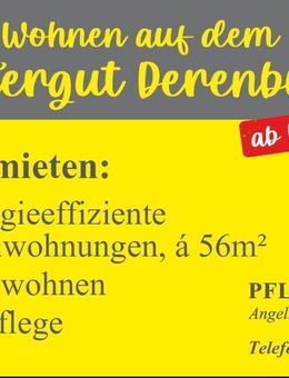 Betreutes Wohnen mit Tagespflege im Rittergut in Derenburg moderne, barrierefreie 2 Raumwohnungen – Erstbezug- - Blankenburg (Harz)