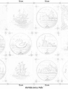 Home affaire Fliesenaufkleber Maritim (12 St), Stickerfliesen, selbstklebend, Sticker, 12er Set