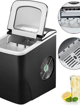 Eiswürfelmaschine Eiswürfelbereiter Eismaschine 12KG/24h 2 Eiswürfel-Größen LCD-Bildschirm mit Eisschaufel - Wuppertal