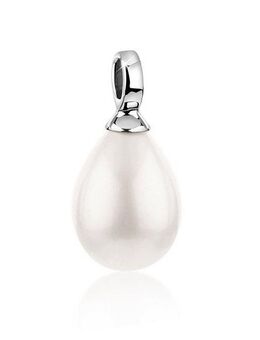 Nenalina Kettenanhänger Muschelkernperle Oval Klassisch Basic 925 Silber