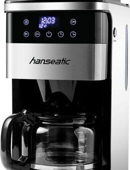Hanseatic Kaffeemaschine mit Mahlwerk HCMG105015SD, 1,5l Kaffeekanne, Papierfilter 1x4, mit LCD Display und Timer