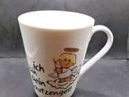 Kaffeebecher Ich bin Dein Schutzengel JES Collection 10cm hoch 9cm Öffnung weiß - Essen