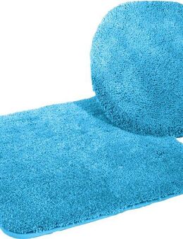 KiNZLER Badematte Chaozhou, Höhe 20 mm, rutschhemmend beschichtet, fußbodenheizungsgeeignet, Polyester, 2-tlg. Hänge-WC Set, Badteppich, Uni Farben, weich, als rechteckig, rund & Set erhältlich