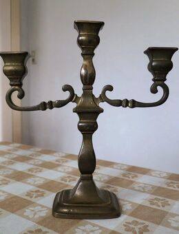Antiker Kerzenständer Kerzenhalter Kandelaber 3-armig Messing ca. 2 kg - Celle