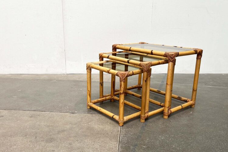 Mid Century Bambus Bamboo Nesting Tables Tisch 60er 70er - Hamburg Hamburg-Nord