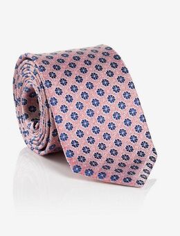 MONTI Krawatte (1-St) aus reiner Seide, mit blauen Ornamenten, 6,5 cm breit