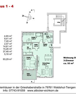 Neubau Waldshut - 3,0 Zimmerwohnung Obergeschoss 2 mit Lift - Waldshut-Tiengen