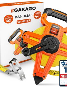 Gakago Bandmaß 50m - 3-fach übersetztes Rollmaßband Maßband - Birkenfeld (Baden-Württemberg)