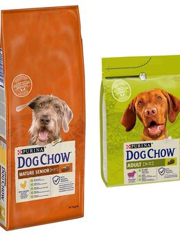 14 kg PURINA Dog Chow + 2,5 Adult Lamm Trockenfutter gratis! - Mature Senior Huhn