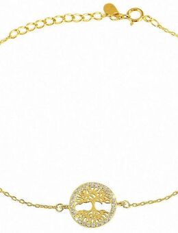 Adelia´s Armband Damen Armband Lebensbaum aus 925 Silber mit Zirkonia 20 cm