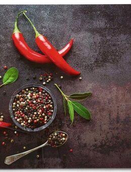 Zeller Present Schneide- und Abdeckplatte Chilli, ESG-Sicherheitsglas, Silikonfüßen