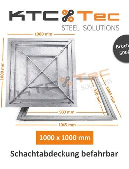 SAB-100 Stahl Schachtabdeckung verzinkt befahrbar 1000 x 1000 mm - Hiddenhausen