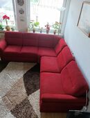Polstergarnitur Jolie mit Schlaffunktion Stoff Bordeaux in 53639