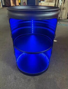 Fass Design Regal Ölfass Möbel Schwarz Matt mit LED-Beleuchtung - Hamminkeln