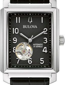 Bulova Automatikuhr Sutton 96A269, Armbanduhr, Herrenuhr, Damenuhr, Lederarmband