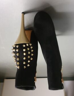 Extravagante Halb-Stiefel schwarz/Gold Glitzer Gr.37 NEU! - Hamburg