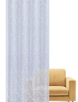 Gerster Gardine Talea, Ösen (1 St), transparent, Voile, Ösenschal bestickt mit Wellengitter
