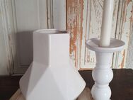 Vase, geometrisch, weiß - Sukow