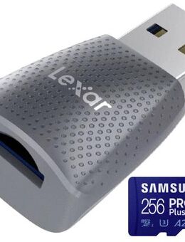 Speicherkartenleser Lexar MicroSD, USB 3.0 Typ A, Samsung PROPlus MicroSDXC 256GB mit einer Datenübertragung von bis zu 160MB/s, inkusive SD Adapter - Fürth