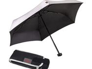 EuroSCHIRM® Taschenregenschirm Dainty, silber, besonders leicht, super flach und extra klein, mit UV-Schutz 50+