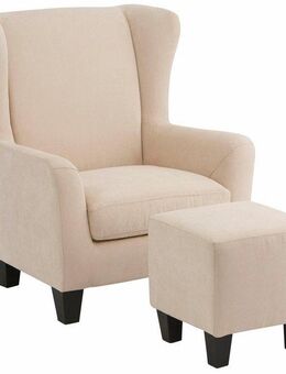 Home affaire Ohrensessel Chilly, Sessel mit Hocker und Federkern-Polsterung, (Set, 2-St., bestehend aus Sessel und Hocker), in Cord und Microfaser-Bezug, Unser Dauertiefpreis